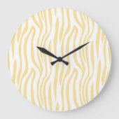 Geel zebrapatroon wandklok (Voorkant)