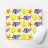 Geel Zee Shell Conch Starfish Beach Muismat (Met muis)