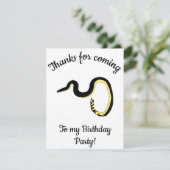 Geel Zeeen slang Happy B-day Bedankkaart (Staand voorkant)