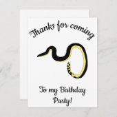 Geel Zeeen slang Happy B-day Bedankkaart (Voorkant / Achterkant)