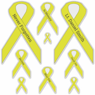 [Geel] Zelfmoord, POW/MIA Awareness Ribbon Vinyl Sticker