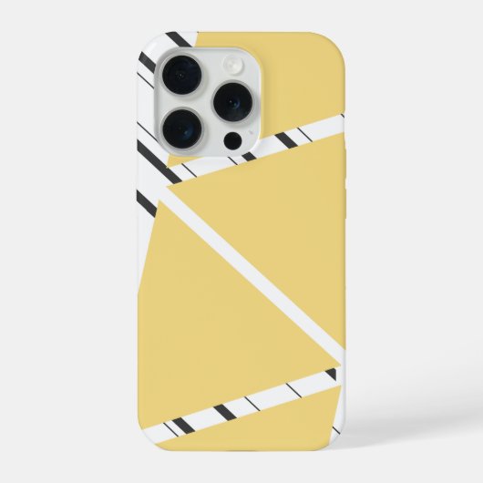Geel Zig Zag Patroon iPhone Hoesje 15 Pro Case (Achterkant)