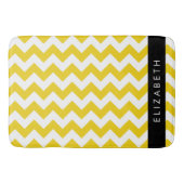 Geel zigzag, Geel Chevron, Jouw naam Badmat (Voorkant)