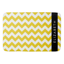 Geel zigzag, Geel Chevron, Jouw naam Badmat