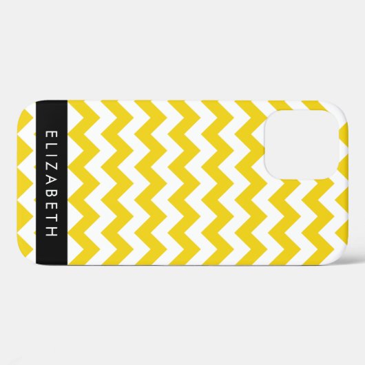 Geel zigzag, Geel Chevron, Jouw naam Case-Mate iPhone Case (Achterkant (horizontaal))