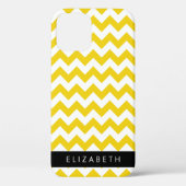 Geel zigzag, Geel Chevron, Jouw naam Case-Mate iPhone Case (Achterkant)