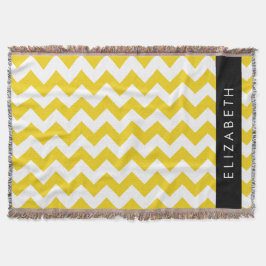 Geel zigzag, Geel Chevron, Jouw naam Deken