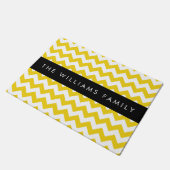 Geel zigzag, Geel Chevron, Jouw naam Deurmat (Schuin)