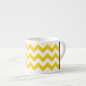 Geel zigzag, Geel Chevron, Jouw naam Espresso Kop (Voorkant rechts)