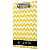 Geel zigzag, Geel Chevron, Jouw naam Klembord (Links)