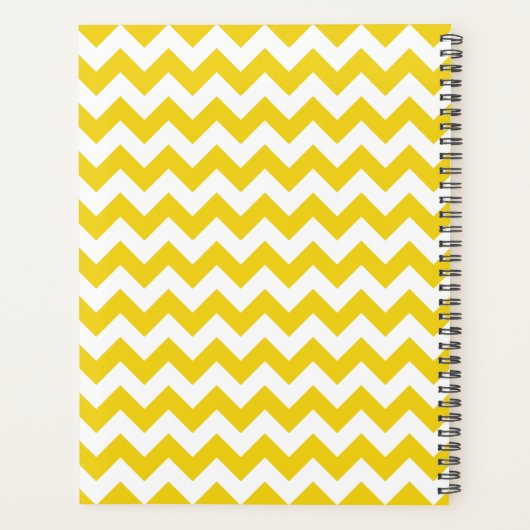 Geel zigzag, Geel Chevron, Jouw naam Planner (Achterkant)