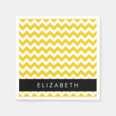 Geel zigzag, Geel Chevron, Jouw naam Servet (Voorkant)
