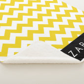 Geel zigzag, Geel Chevron, Jouw naam Sherpa Deken (3/4)