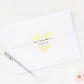 Geel zigzag, Gele Chevron, Baby shower Hart Sticker (Envelop)