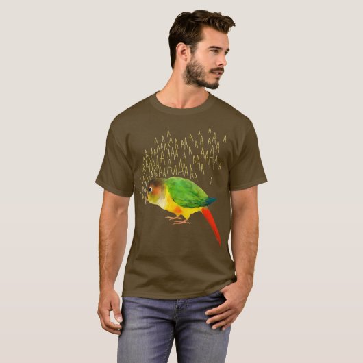 Geel-zijdig Groene Kaas Conure T-shirt (Voorkant volledig)