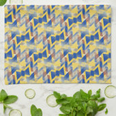 Geel + Zilver Blue Bow-stropdas Patroondoek Theedoek (Gevouwen)