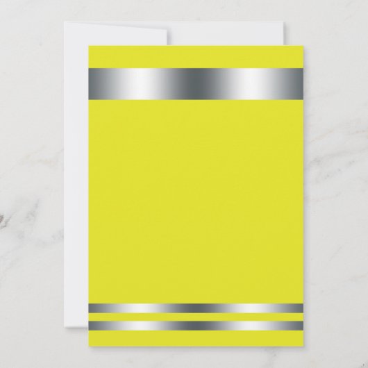 Geel & Zilver Elegant Dinner Party Event Kaart (Achterkant)