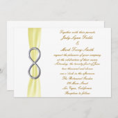 Geel Zilver Infinity bruiloft uitnodiging (Voorkant / Achterkant)