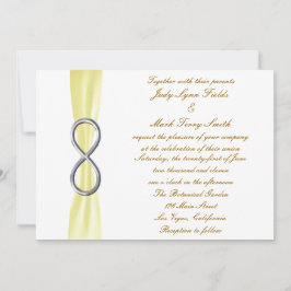 Geel Zilver Infinity bruiloft uitnodiging