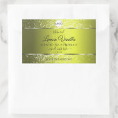 Geel Zilver Logo Initialen Glitter Product Labels (Tas)