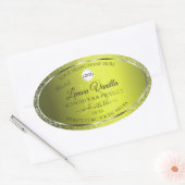 Geel Zilver Logo Initialen Glitter Product Labels (Envelop)