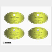 Geel Zilver Logo Initialen Glitter Product Labels (Vel)
