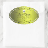 Geel Zilver Logo Initialen Glitter Product Labels (Tas)