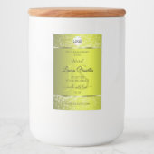Geel Zilver Logo Initialen Glitter Product Labels Voedselcontainer Etiket (Voorkant)