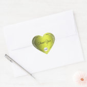 Geel Zilver met Logo Initialen Glitter Bedankt Hart Sticker (Envelop)