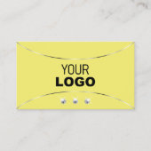 Geel zilverdecor mousserende diamanten en Logo Visitekaartje (Voorkant)