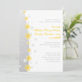 Geel zilvergrijs vrijgezellenfeest voor de sneeuwv kaart (Staand voorkant)