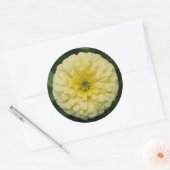 Geel Zinnia Bloem Ronde Stickers (Envelop)