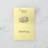 Geel zoet Baby shower voor mama en baby's Bedankkaart (Binnen)