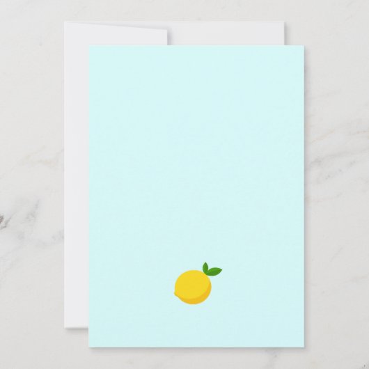 Geel, zomer, limonade stand partij verjaardag kaart (Achterkant)