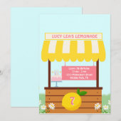Geel, zomer, limonade stand partij verjaardag kaart (Voorkant / Achterkant)
