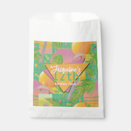 Geel Zomer Vaporwave Zonsondergang Verjaardag Bedankzakje