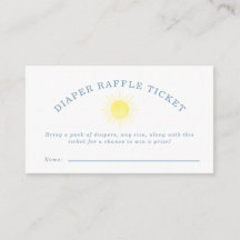 Geel Zon Blauw Gingham Baby Shower Luier Raffle