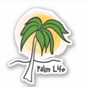 Geel Zon Groen Palm Beach Sticker (Voorkant)