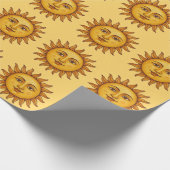 Geel Zon Patroon. Cadeaupapier (Hoek)