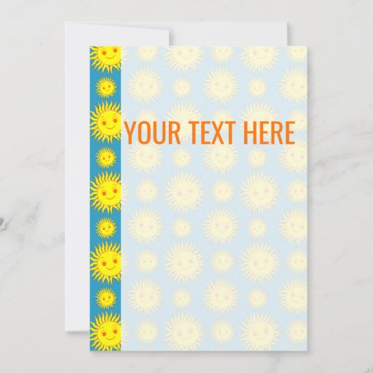 Geel zongezicht patroon aankondiging (Voorkant)