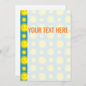 Geel zongezicht patroon aankondiging (Voorkant / Achterkant)