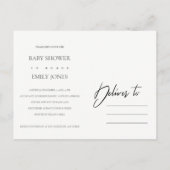 GEEL ZONKERE WATERVERF FLORAAL BABY SHOWER UITNODIGING BRIEFKAART (Achterkant)