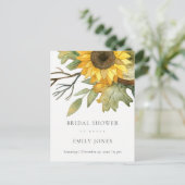 GEEL ZONKERE WATERVERF FLORAAL VRIJGEZELLENFEEST UITNODIGING BRIEFKAART (Staand voorkant)