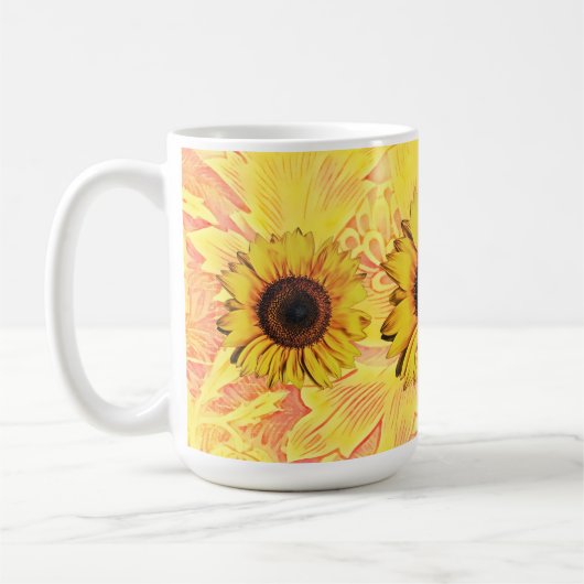 Geel Zonnebloem Art Mok Cup (Links)