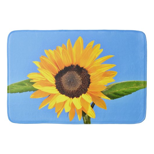 Geel Zonnebloem Bad Mat Blauwe Hemel (Voorkant)
