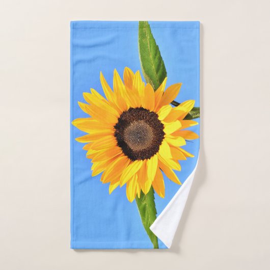 Geel Zonnebloem Badhanddoeken Blauwe lucht Bad Handdoek (Handdoek)