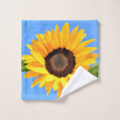 Geel Zonnebloem Badhanddoeken Blauwe lucht Bad Handdoek (Wasdoekje)