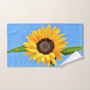 Geel Zonnebloem Badhanddoeken Blauwe lucht Bad Handdoek