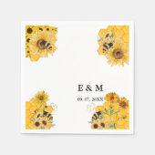 Geel Zonnebloem bij boho citroen bruiloft Servet (Voorkant)