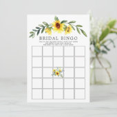 Geel zonnebloem BINGO Vrijgezellenfeest Game Kaart (Staand voorkant)